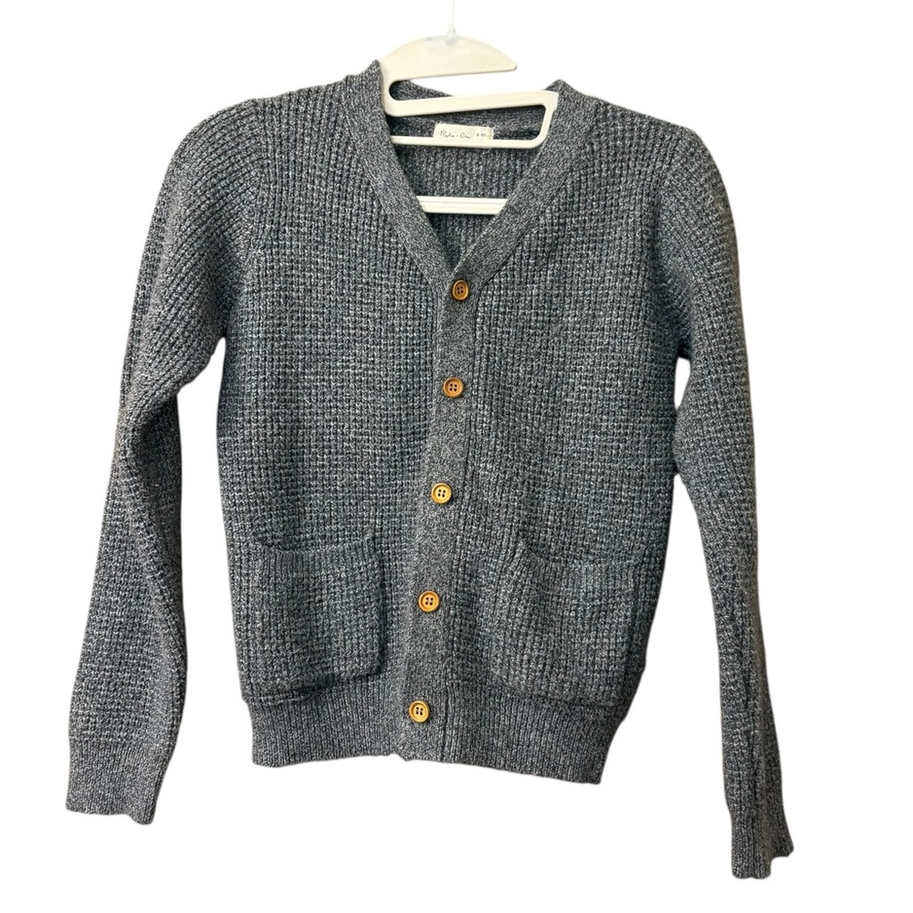 Rylee + Cru Kids' Wynn Button Down Cardigan Gray‎ Size 8-9